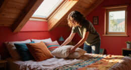 A Plain Attic Bedroom Is Now A “Little Jewel Box” After A Colorful Redo
